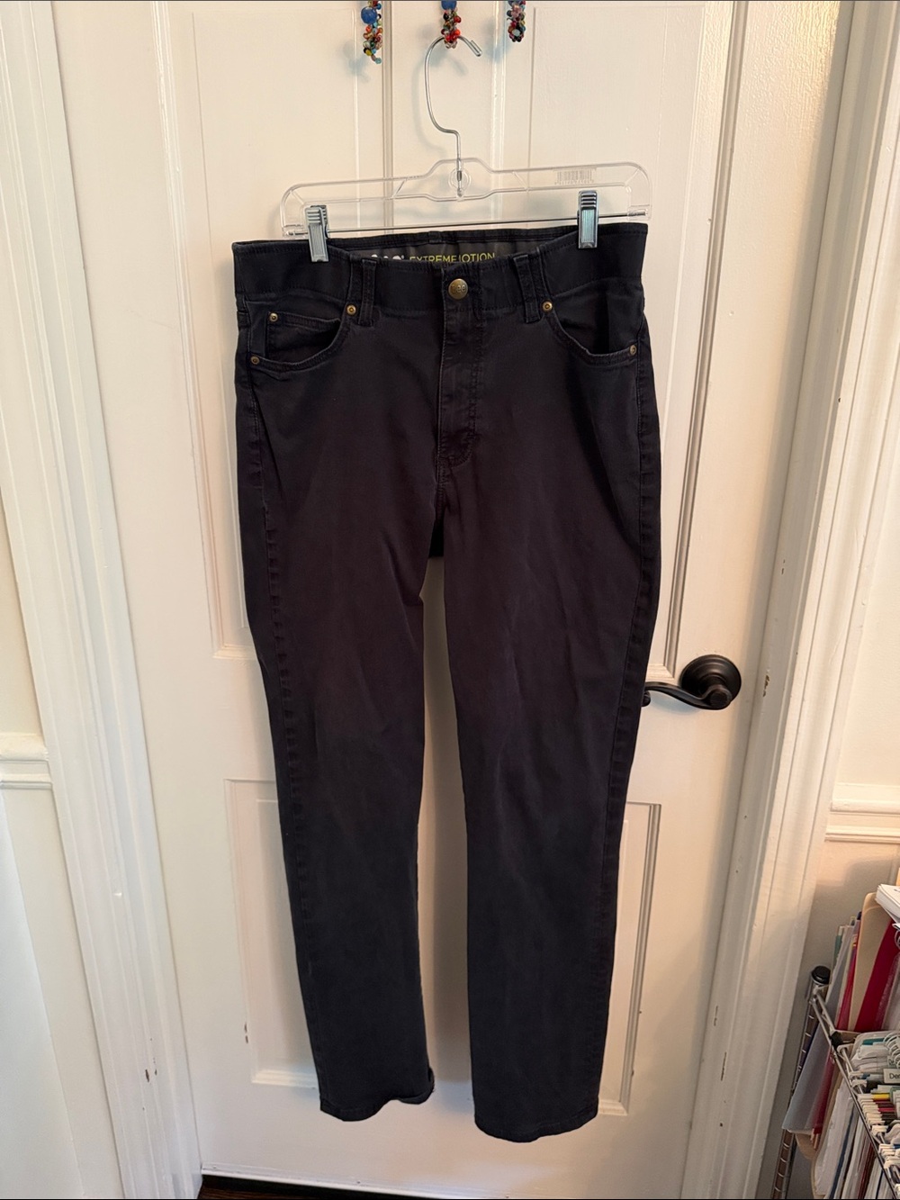 Lee Extreme Motion MVP Straight Fit Tapered Leg Pants Men’s 34x34 Blk/Gr Stretch